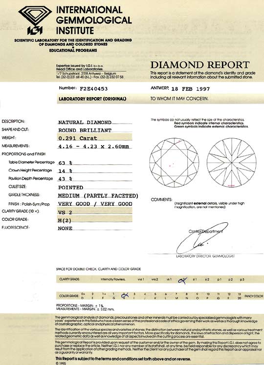 Foto 9 - Diamant 0,291Carat Brillant Wesselton VS2 IGI Expertise, D6130
