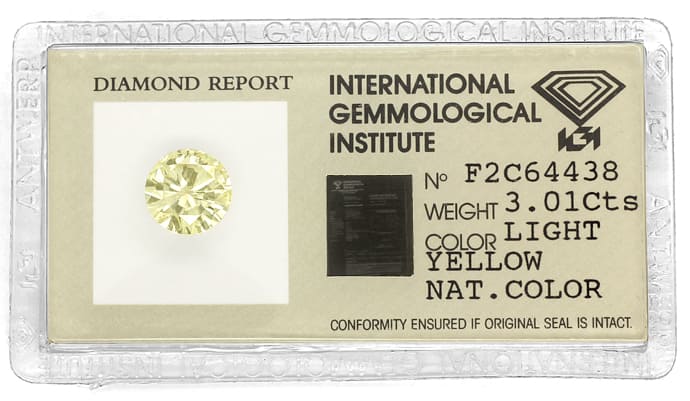Foto 1 - Riesiger Brillant-Solitär 3,01ct Zitrone IGI Zertifikat, D6791