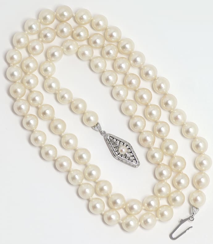 Foto 4 - Schicke Akoya Perlenkette 65cm mit Weißgold-Verschluss, S2149