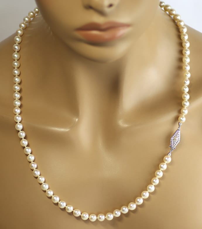 Foto 6 - Schicke Akoya Perlenkette 65cm mit Weißgold-Verschluss, S2149