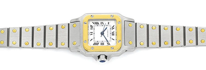 Foto 1 - Cartier Santos Automatik Damen-Armbanduhr in Stahl-Gold, U2316